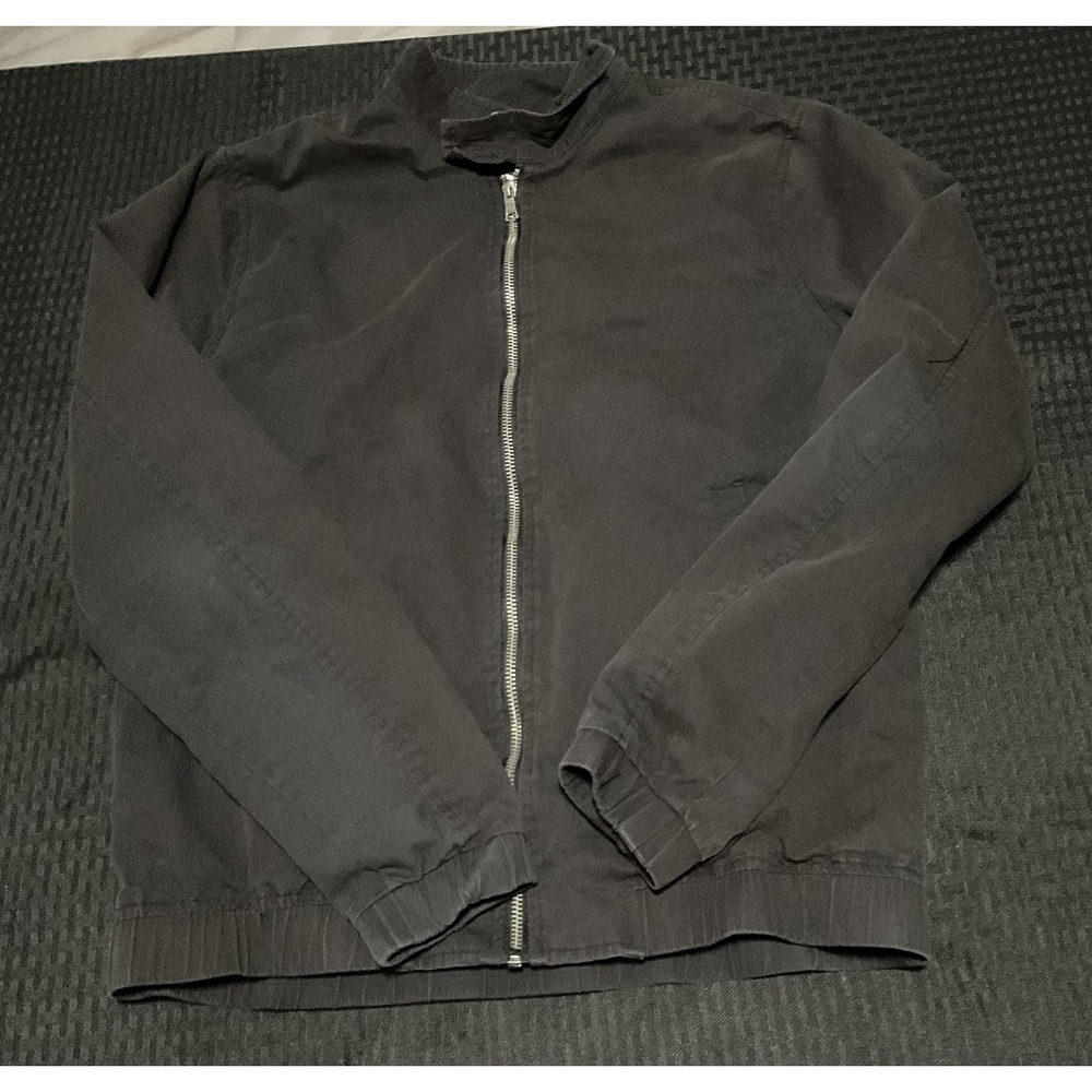 Topman Jacket Mens Small Black Bomber Plaid Lined Full Zip Pockets Canvas